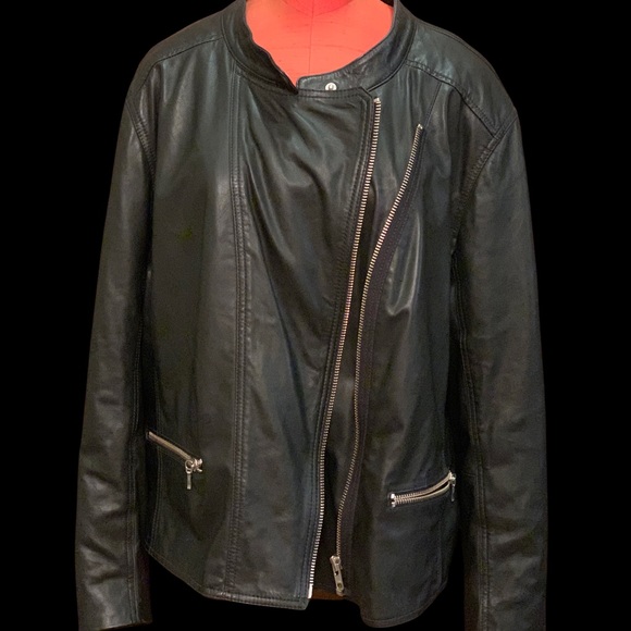 EUC Halogen Leather Plus-size moto Jacket 🧥 - Picture 1 of 7